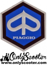 Logo Escudo hexagonal Piaggio 42 mm adhesivo Vespa 160